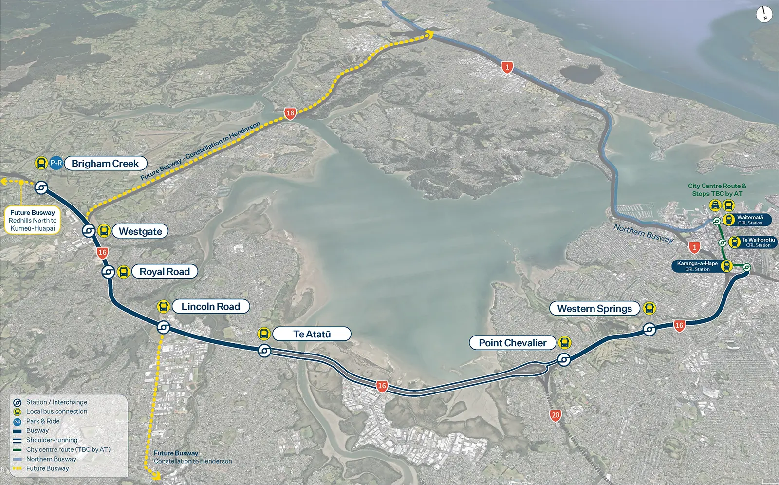 Te Ara Hauāuru Northwest Busway station render