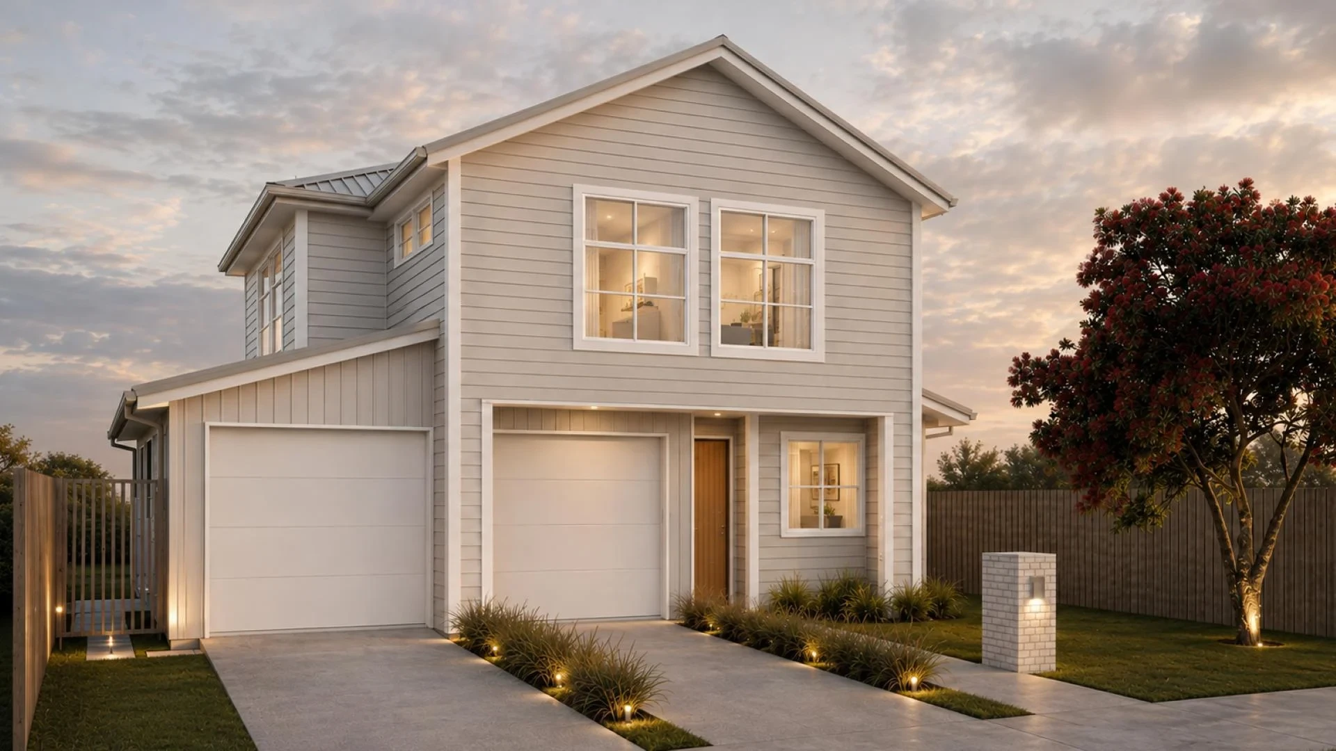 Street view of a four-bedroom G.J. Gardner home at Rua Hills, with internal-access garage and landscaped entry